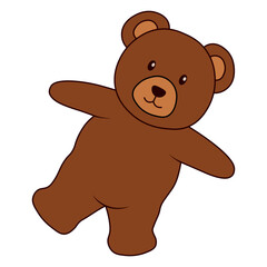 Cute Bear Illustration Isolated on White Background. Vector Character.