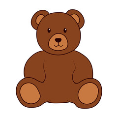 Cute Bear Illustration Isolated on White Background. Vector Character.