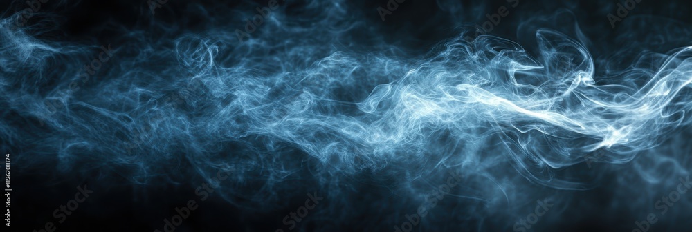Poster abstract dark design with smoke and mist patterns, softly blending together to form organic, flowing
