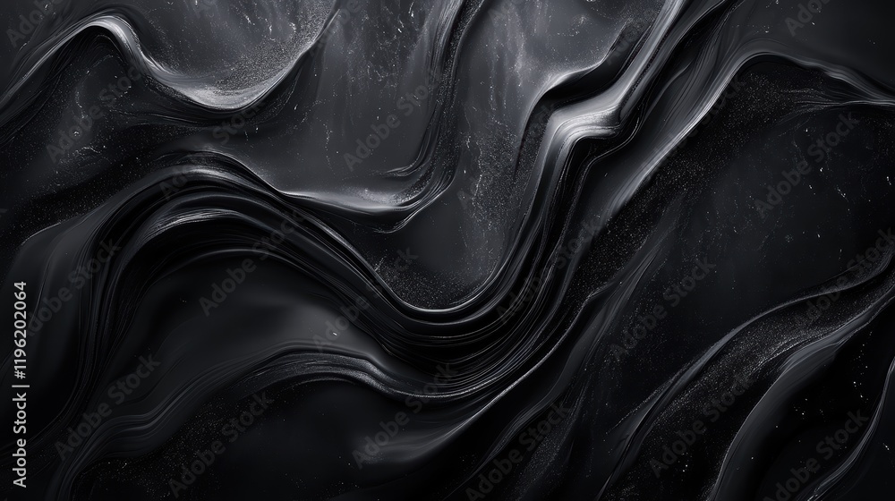 Aufkleber abstract dark smoke swirls blending in deep hues of black and dark gray, with subtle highlights crea
