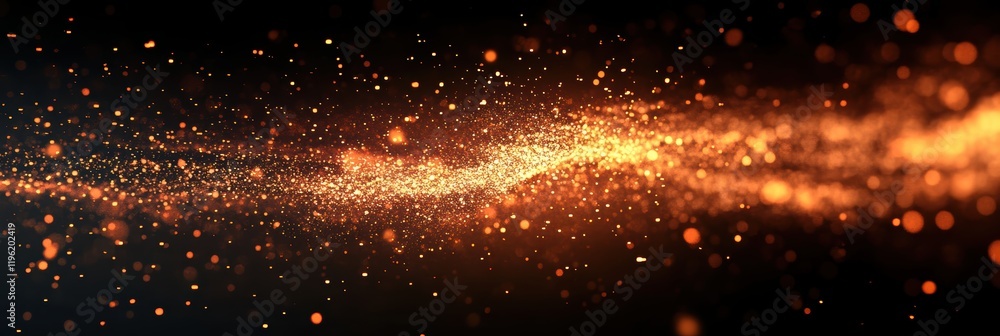 Poster an abstract representation of dark technology with glowing digital particles floating in the air, su