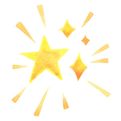 Shining star diamond glitter shining watercolor sign illustration for decoration on mark at important, luxury, entertainment and galaxy concept.