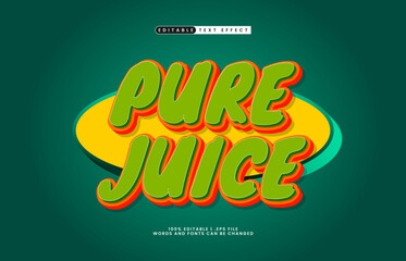 pure juice editable text effect in 3d style