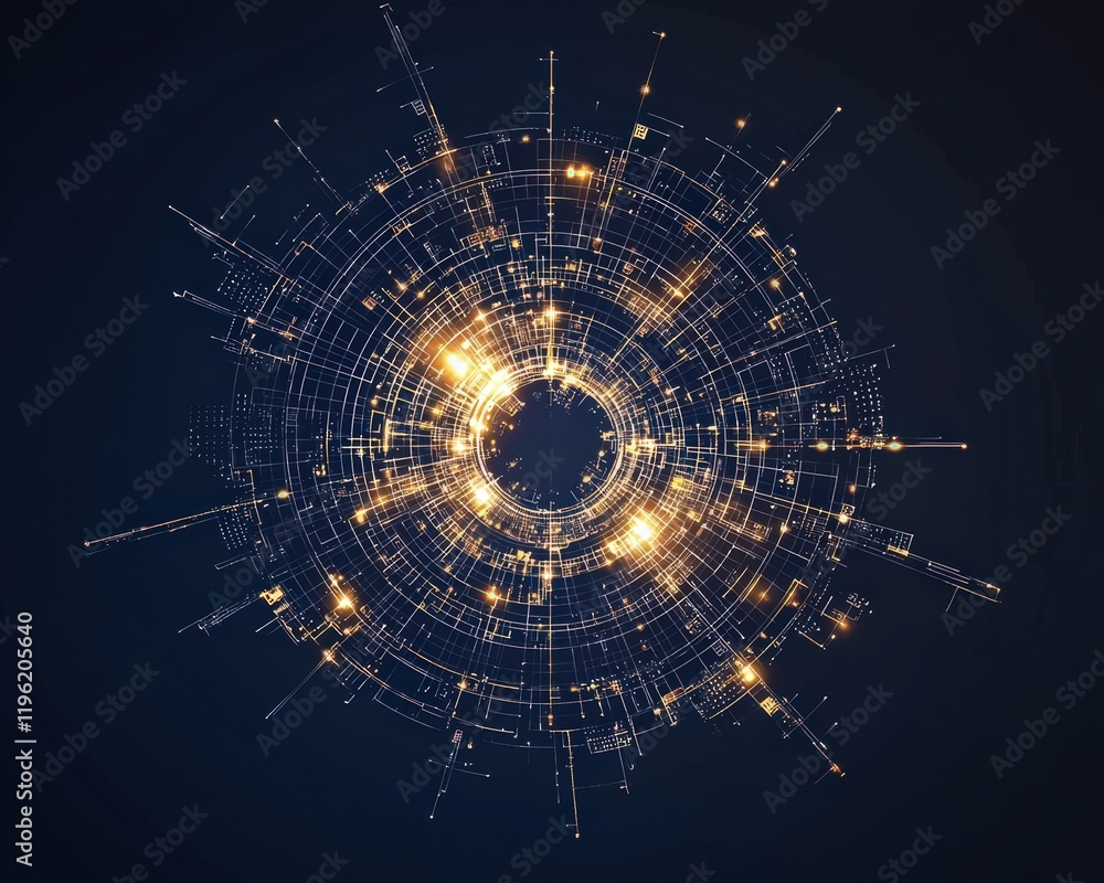 Poster circular sudoku grids forming into a radiant starburst pattern