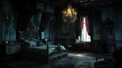 Dark Victorian Bedroom: A Gothic Masterpiece