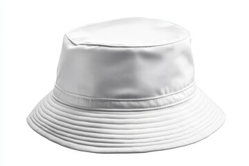 White bucket hat isolated on white background. (13)