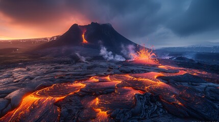 Eruption of a Volcano in Iceland