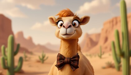 Charming Camel in the Desert: A 3D Animated Delight