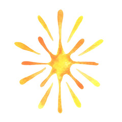 Sparkle star light watercolor illustration for decoration on entertainment, astrology; night sky and ornament in festival.