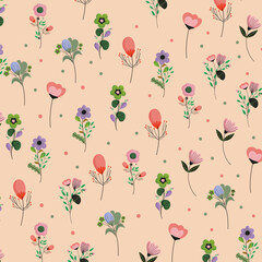 Cute flowers editable pattern