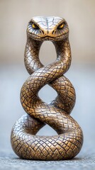 Fototapeta premium Intricate bronze snake sculpture