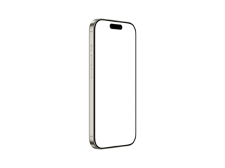 High-Resolution Transparent Smartphone Mockup for App, Design Presentation and Motion Graphics | Detailed PNG Format | Natural Titanium Color