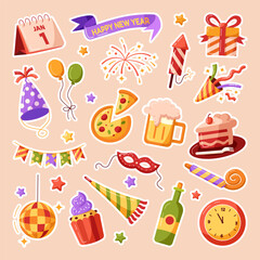 Party element in cute style set