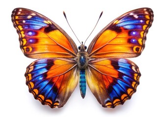 Fototapeta premium Isolated Butterfly, White Background, High Resolution, Macro Photography, Insect, Wings, Nature, Wildlife, Beautiful Butterfly, Colorful Butterfly, Monarch Butterfly, Butterfly Stock Photo
