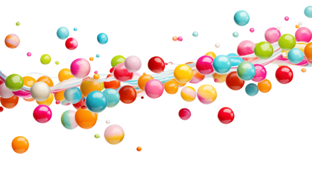 colorful candy isolated on transparent white background, clipping path