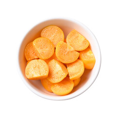 Cape gooseberry or Golden berry (Physalis peruviana) in bowl, Top view