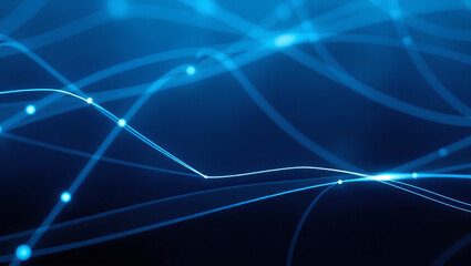 Naklejka premium Soft Digital Network Connection Lines with Glowing Effect, Representing Data Flow and Modern Communication
