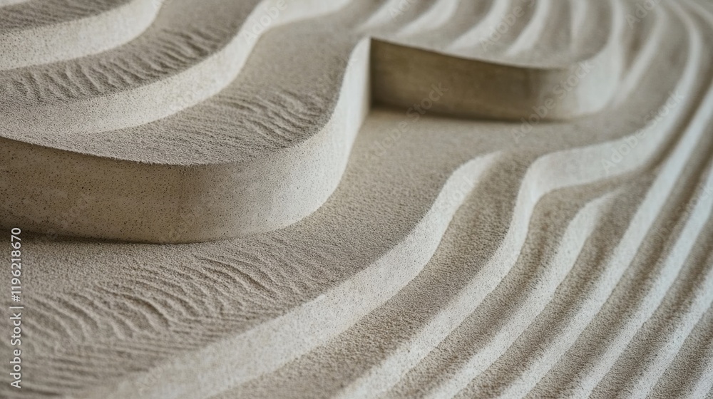 Poster abstract sand pattern with flowing lines and curved shapes