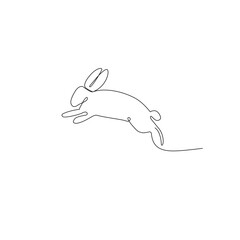 rabbit continuous line art