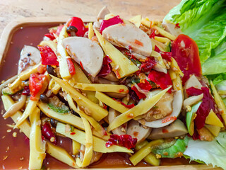 The combination of bright colors makes the dish look appetizing and full of flavor.
