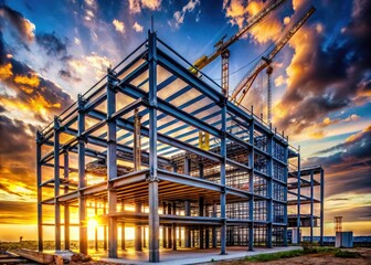 Modern Office Building Construction Photography: Stunning Aerial Shots & Concrete Jungle Images