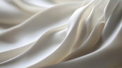 Fototapeta premium Smooth, flowing white fabric drapes elegantly, showcasing texture and light.