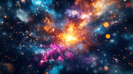 Obraz premium Big bang in space, rocks big bang explosion in space, rocks explosion. Blazetide. Illustration