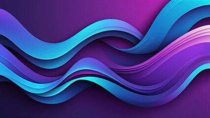 A vibrant vector abstract background with flowing, curved lines and a gradient of blue and purple, sharp and clean edges.