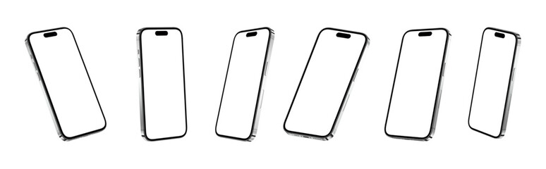 High-Resolution Transparent Smartphone Mockup for App, Design Presentation and Motion Graphics | Detailed PNG Format | Silver Color

