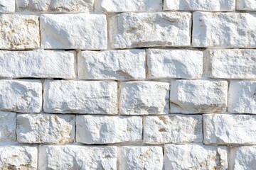 Fototapeta premium White stone wall texture, outdoor, sunny day, background