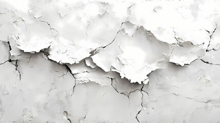 Fototapeta premium A monochromatic snapshot of a fissure on a white-painted wall with flaking paint. fissure. illustration. Blazetide. Illustration