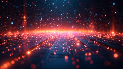 Obraz premium Glowing Ember Path: A Digital Fantasy Landscape