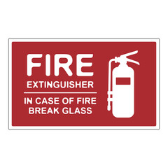 Fire extinguisher signs set