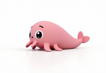 Naklejka premium Playful 3D Rendered Sea Cucumber in Cartoon Style, Isolated on White Background, Ideal for Fun Illustrations and Kids' Learning Materials