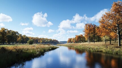 Autumn River Landscape