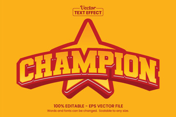 Sport Champion Text Effect - Editable vector Template