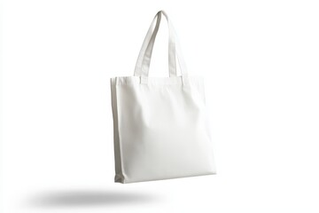 White canvas tote bag isolated on white.