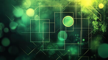Obraz premium Soft abstract eco designs with geometric layers and glowing green gradients