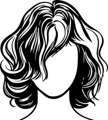 Woman hairstyle silhouette