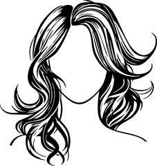 Woman hairstyle silhouette