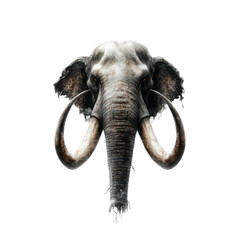 Obraz premium Majestic elephant portrait showcasing its intricate features and powerful presence. transparent background