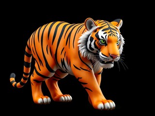 Fototapeta premium Baby cute tiger cartoon 3d rendering illustration