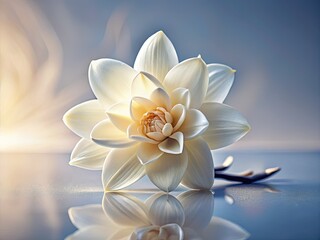 Fototapeta premium A pristine white flower, isolated, blossoms in high-resolution botanical detail; perfect stock photo.