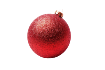 red christmas ball isolated on transparent background
