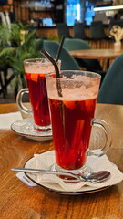 New Year is the smell of home, comfort, the smell of coffee with mulled wine and pine needles. Festive New Year atmosphere.
