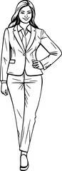 Business woman pose drawing
