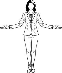 Business woman pose drawing