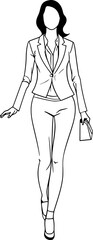 Business woman pose drawing