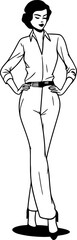 Business woman pose drawing