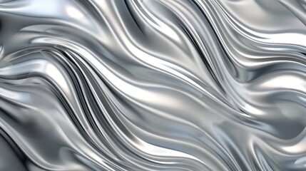 Abstract wavy silver metallic texture